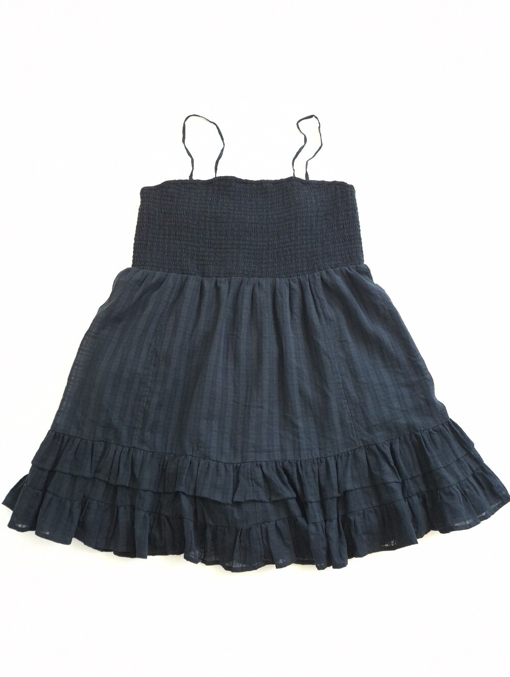 NWT  AEO Smocked Bodice Babydoll Ruffle Hem Removeable Straps Mini Dress XXL